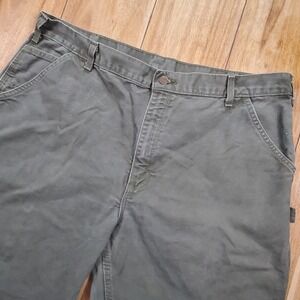 Carhartt Pants Mens 42x30 Green B11 MOS Duck Canvas Baggy Dungaree Carpenter